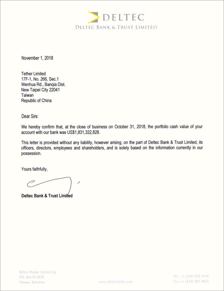 Bank Doesn't Confirm Connection To Tether