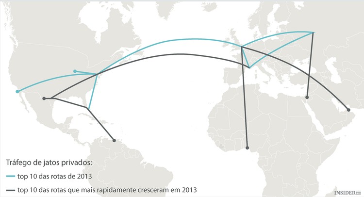 Para onde vão os aviões privados