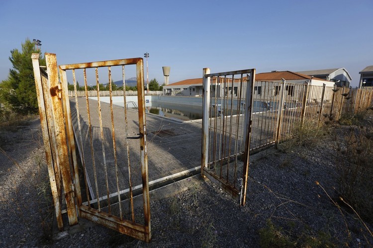 Las ruinas de los Juegos Olímpicos de Atenas en 2004