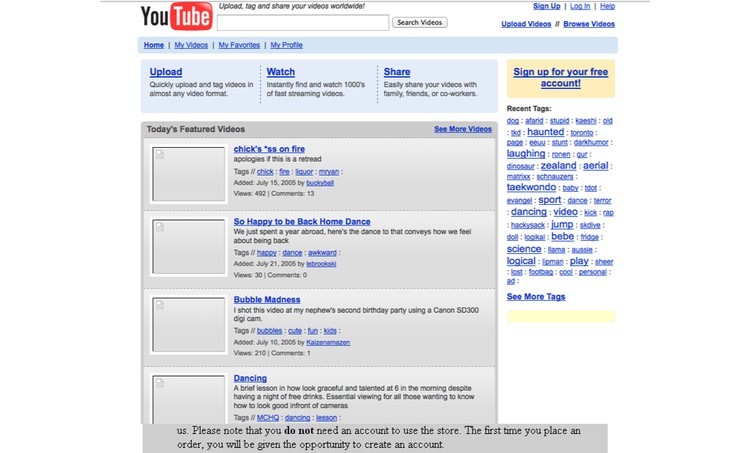 Le prime versioni di Google, Facebook e YouTube (e altri ancora)