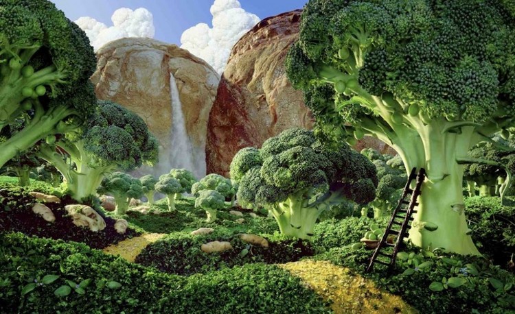 Paisagens fantásticas feitas de comida
