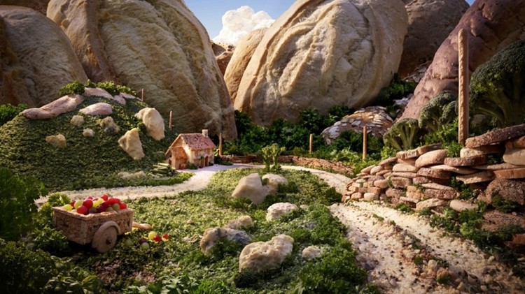 Paisagens fantásticas feitas de comida