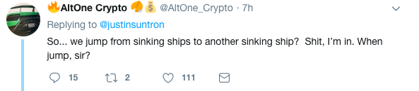 CEO TRON Throws Lifebuoy to ETH and EOS Developers