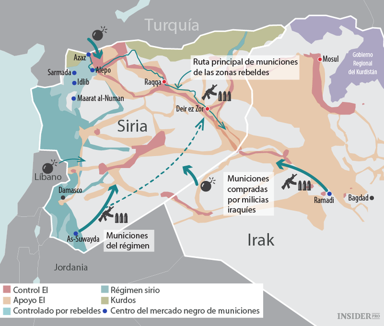 La ruta de las municiones del Estado Islámico