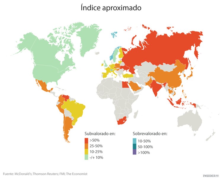 El Índice Big Mac desenmascara al yuan