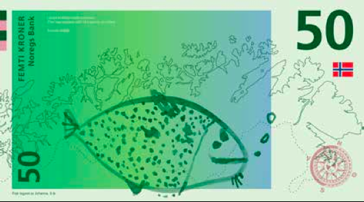 الأوراق النقدية من البنك النرويجي: التصميم البحري الجديد