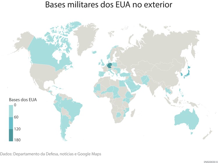 A presença militar dos EUA no mundo