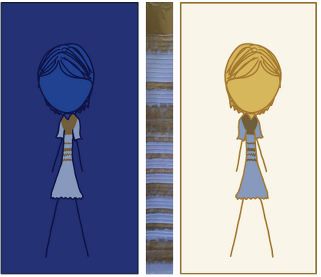 Vestido azul e preto e mais 16 ilusões óticas