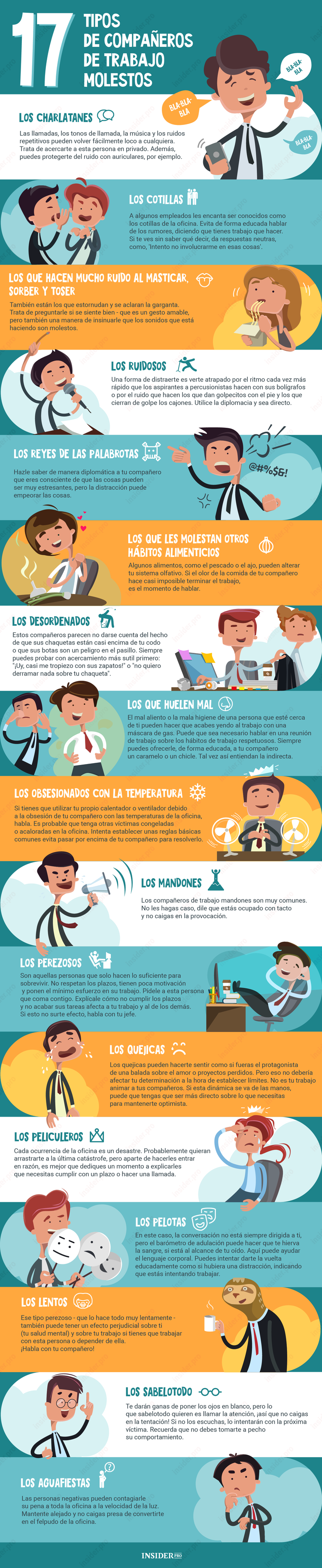 17 tipos de compañeros de trabajo difíciles de soportar
