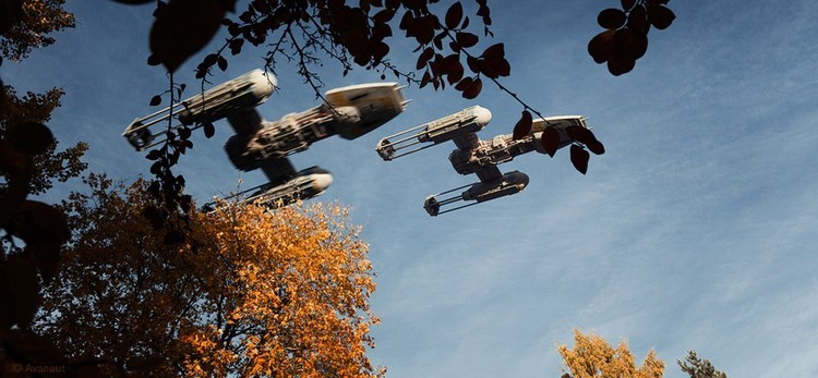 Fotografias das naves de Star Wars a chegar à Terra