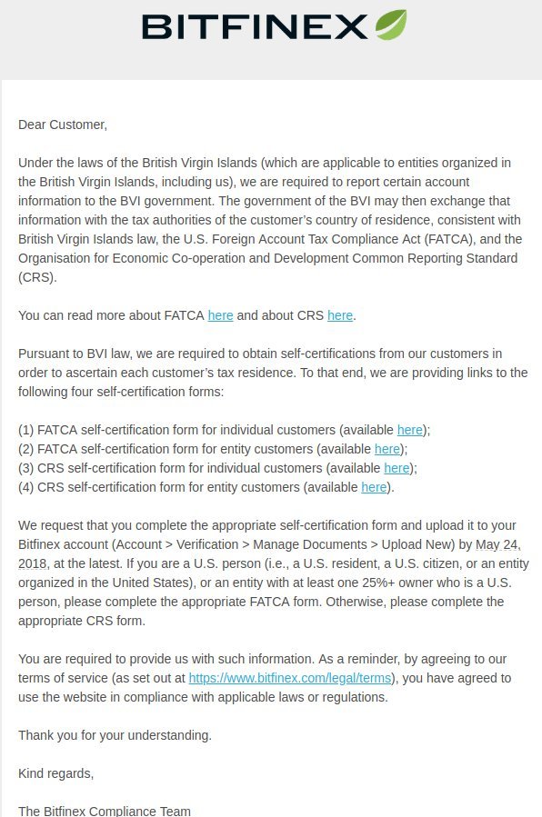 Bitfinex to Disclose Clients Information