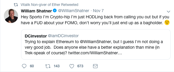 Captain Kirk Went on Crypto Bridge: William Shatner Conveys Greetings to Vitalik Buterin
