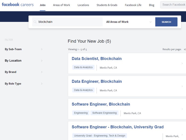 Facebook is Looking for Blockchain Talent