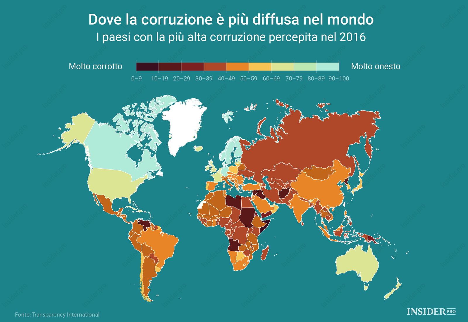 I Paesi Più Corrotti Del Mondo | Infografica | Ihodl.com