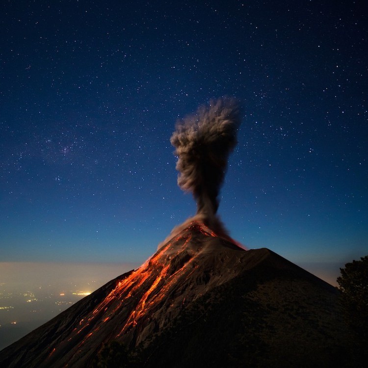La historia de las fotografías de un volcán