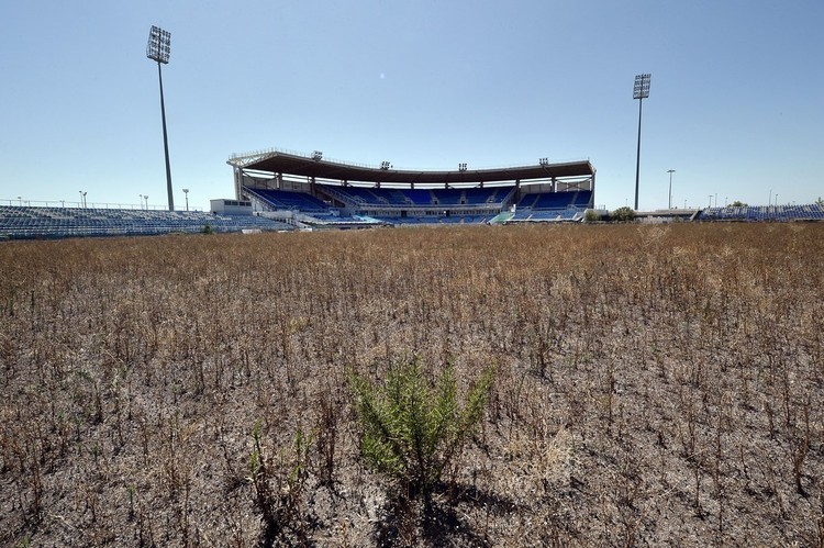 Las ruinas de los Juegos Olímpicos de Atenas en 2004