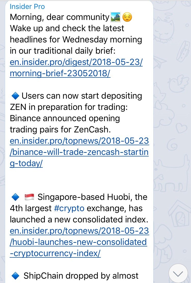 Insider.pro To Launch Telegram Channel With The Most Important Crypto News