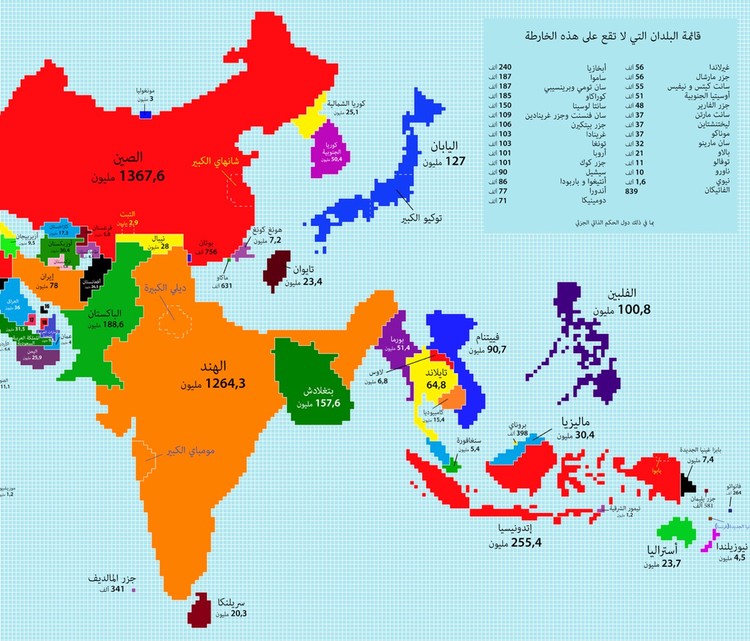 خريطة مختلفة للعالم
