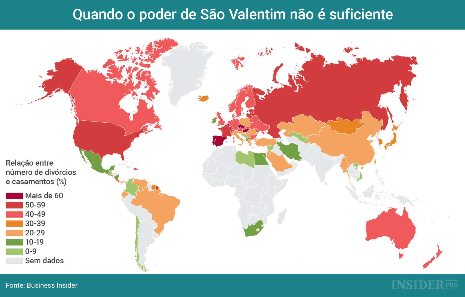 Gráfico: quando o poder de São Valentim não é suficiente