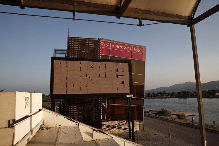 Las ruinas de los Juegos Olímpicos de Atenas en 2004