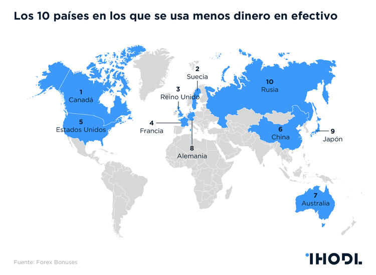 Sin dinero en efectivo: Los 10 países que menos efectivo usan