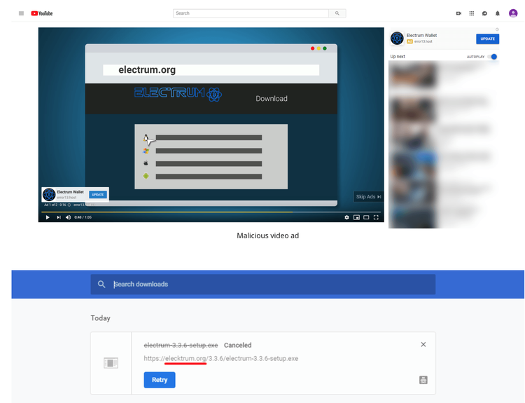 YouTube Publishes a Malicious Ad For Electrum Wallet