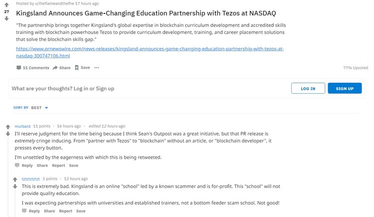 Kingsland University will Teach Blockchain with Tezos