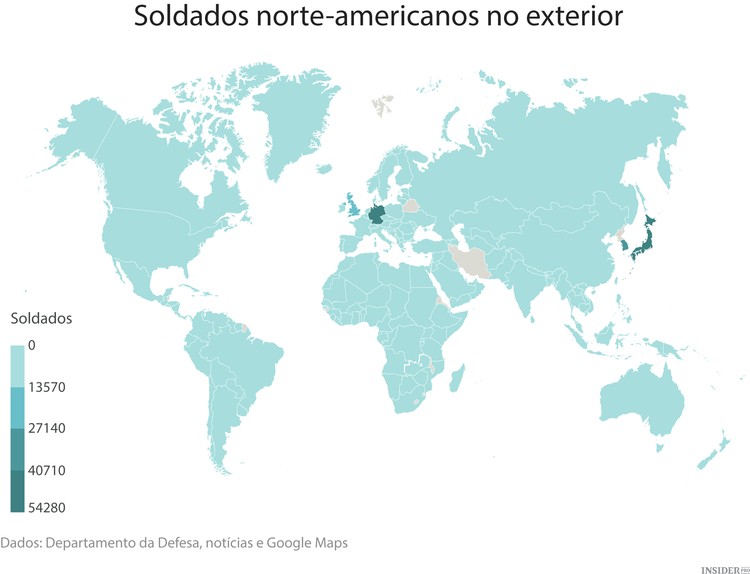 A presença militar dos EUA no mundo