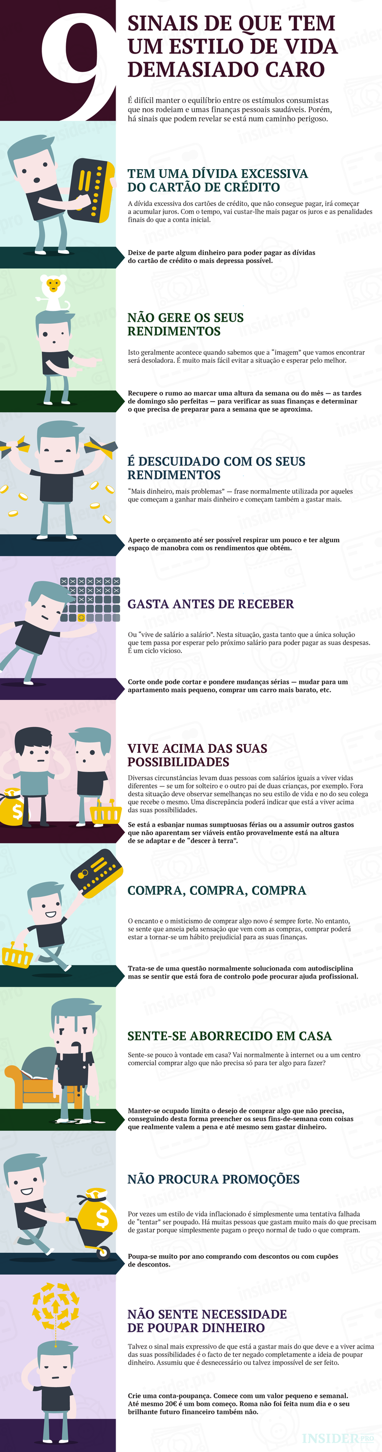 9 Sinais de que tem um estilo de vida demasiado caro