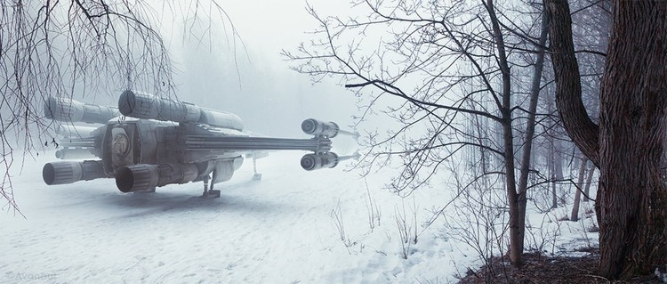 Fotografias das naves de Star Wars a chegar à Terra